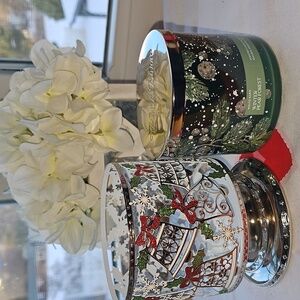 Bath & Body Works 3-wick Candle & Holder Set (Winter Pear Forest)